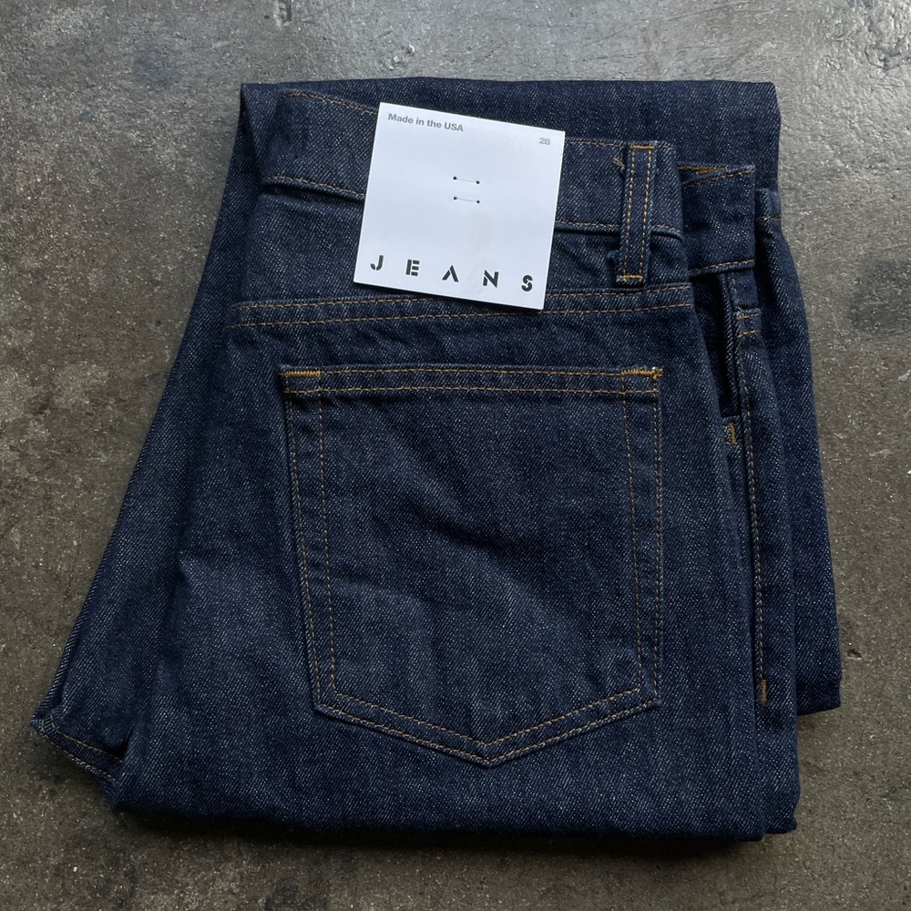 New American Apparel Jeans Straight Leg Indigo blue denim